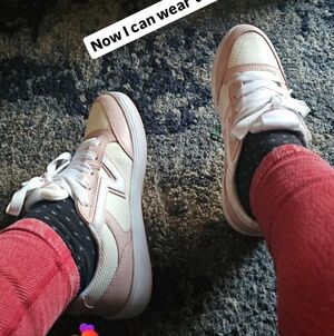 Vans Pink and White Women's Sneakers